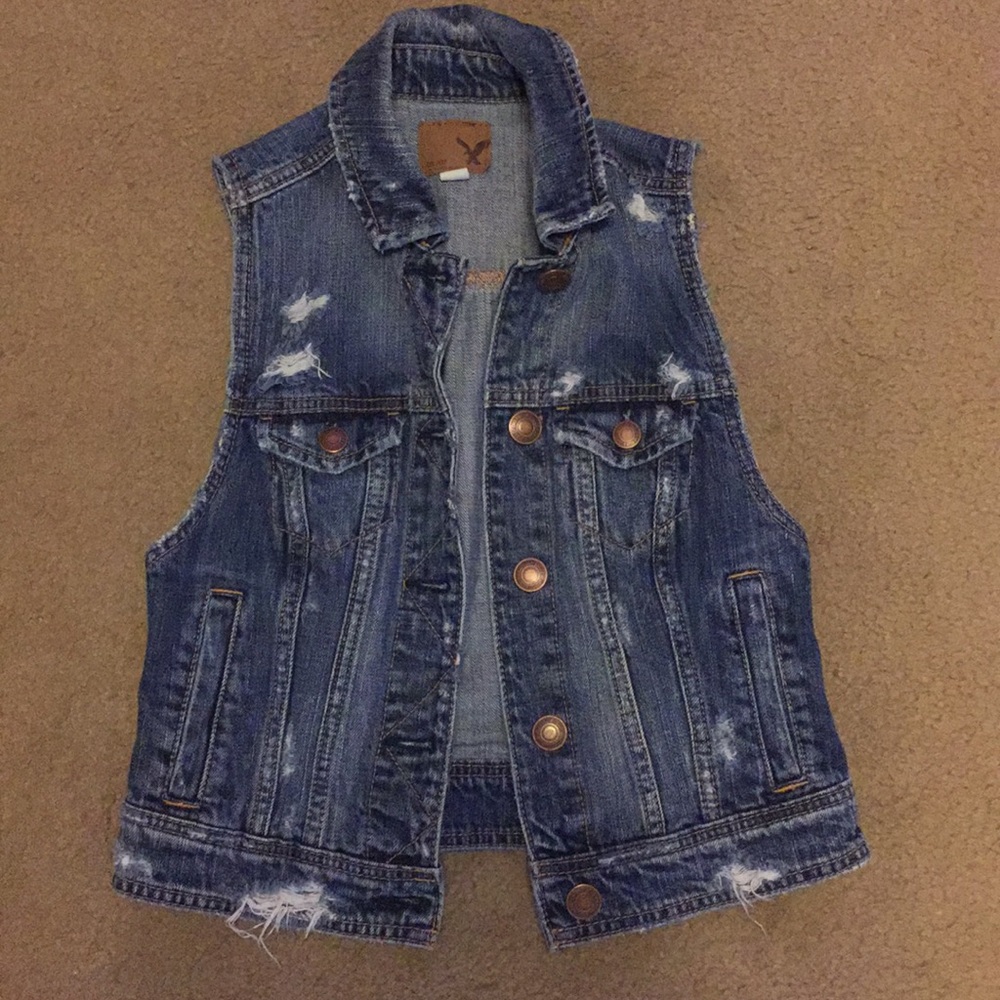 ae American Eagle denim vest XS  worn twice!!